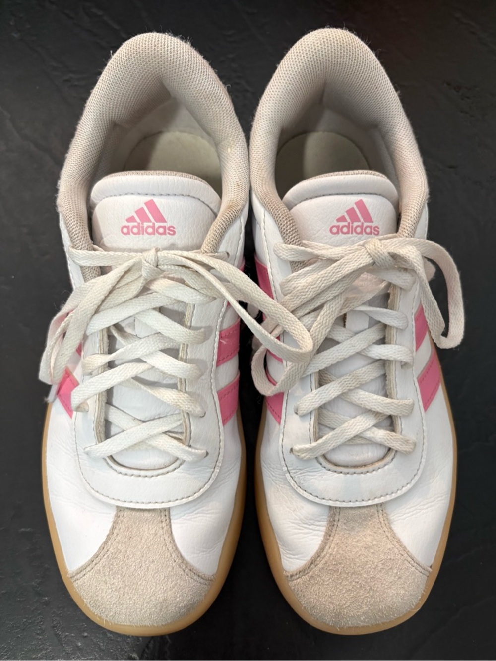 Adidas Women’s White & Pink Retro Court Sneakers